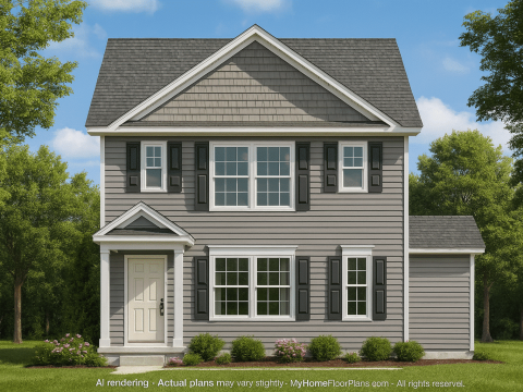 Modern 2-Story Home Plan with Open Floor Plan - 3 Beds, 2 Baths & Garage