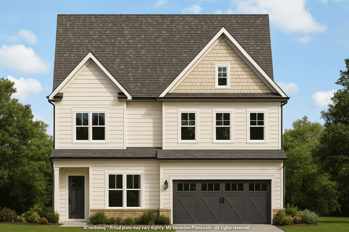 Modern 2-Story Home Plan with Open Floor Plan and CAD Designs