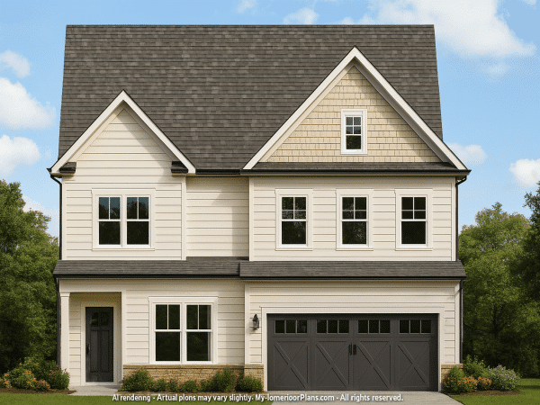 Modern 2-Story Home Plan with Open Floor Plan and CAD Designs