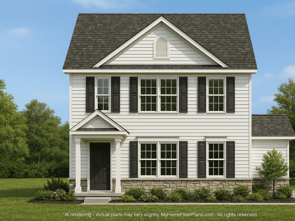 Modern 2-Story Home Plan with Side Garage