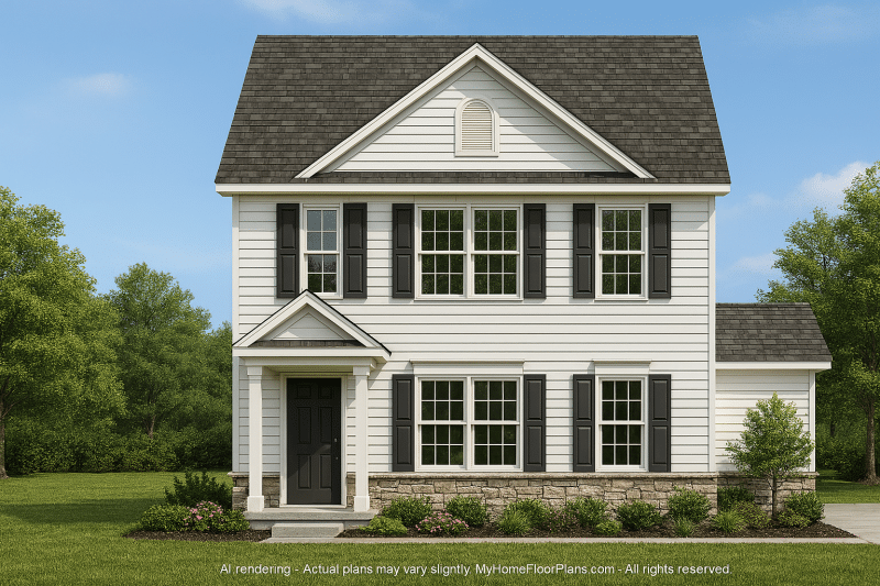 Modern 2-Story Home Plan with Side Garage