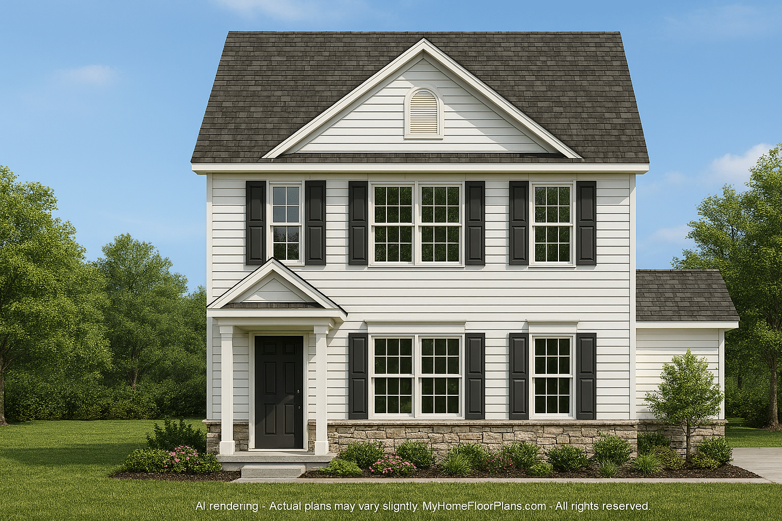 Modern 2-Story Home Plan with Side Garage
