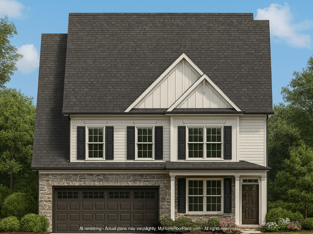 Modern 2-Story House Blueprint with CAD Floor Plans