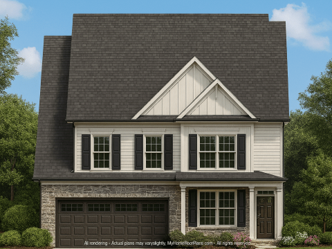 Modern 2-Story House Blueprint with CAD Floor Plans