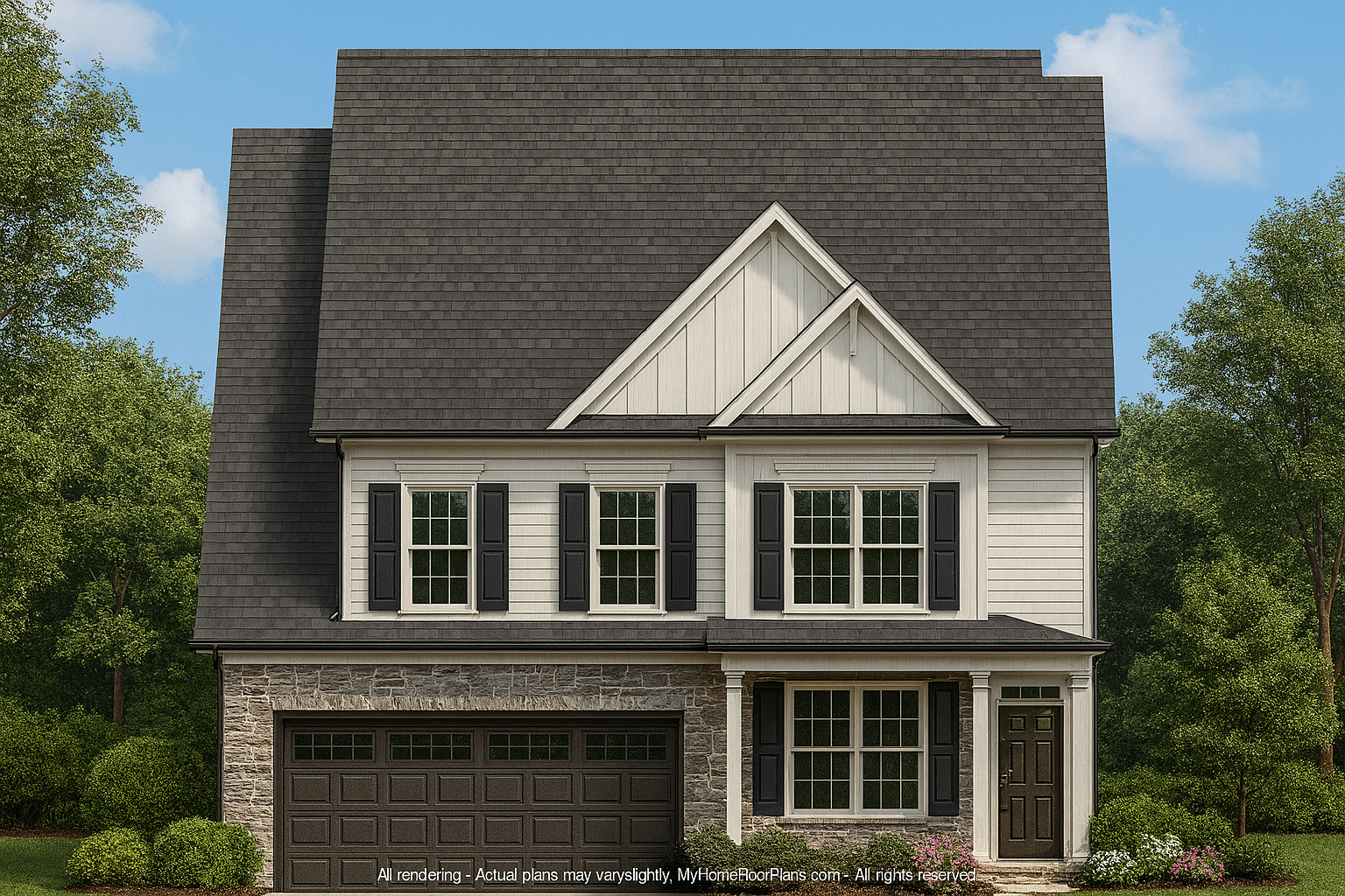 Modern 2-Story House Blueprint with CAD Floor Plans