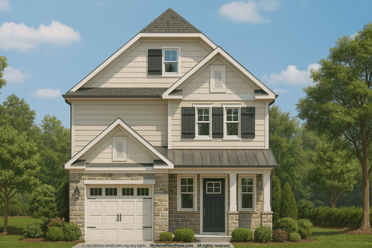 Modern 2-Story House Plan for Narrow Lots with Open Layout