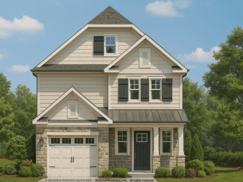 Modern 2-Story House Plan for Narrow Lots with Open Layout