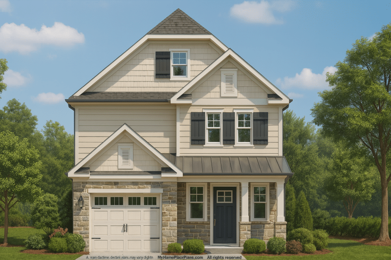 Modern 2-Story House Plan for Narrow Lots with Open Layout