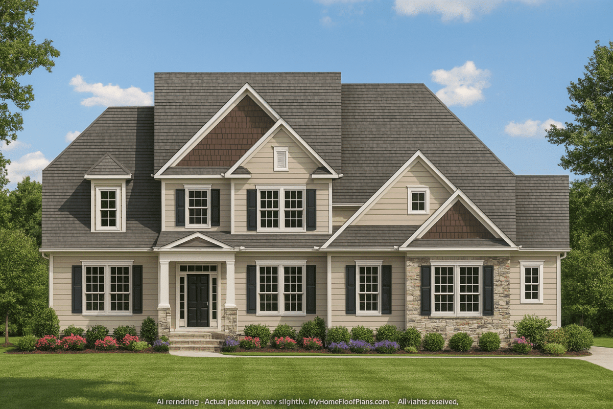 Modern 2-Story House Plan with 4 Bedrooms and Open Layout