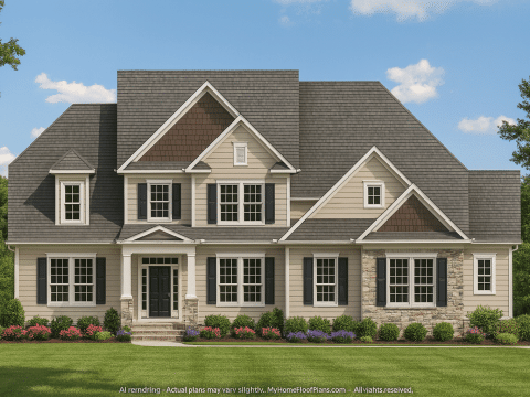 Modern 2-Story House Plan with 4 Bedrooms and Open Layout