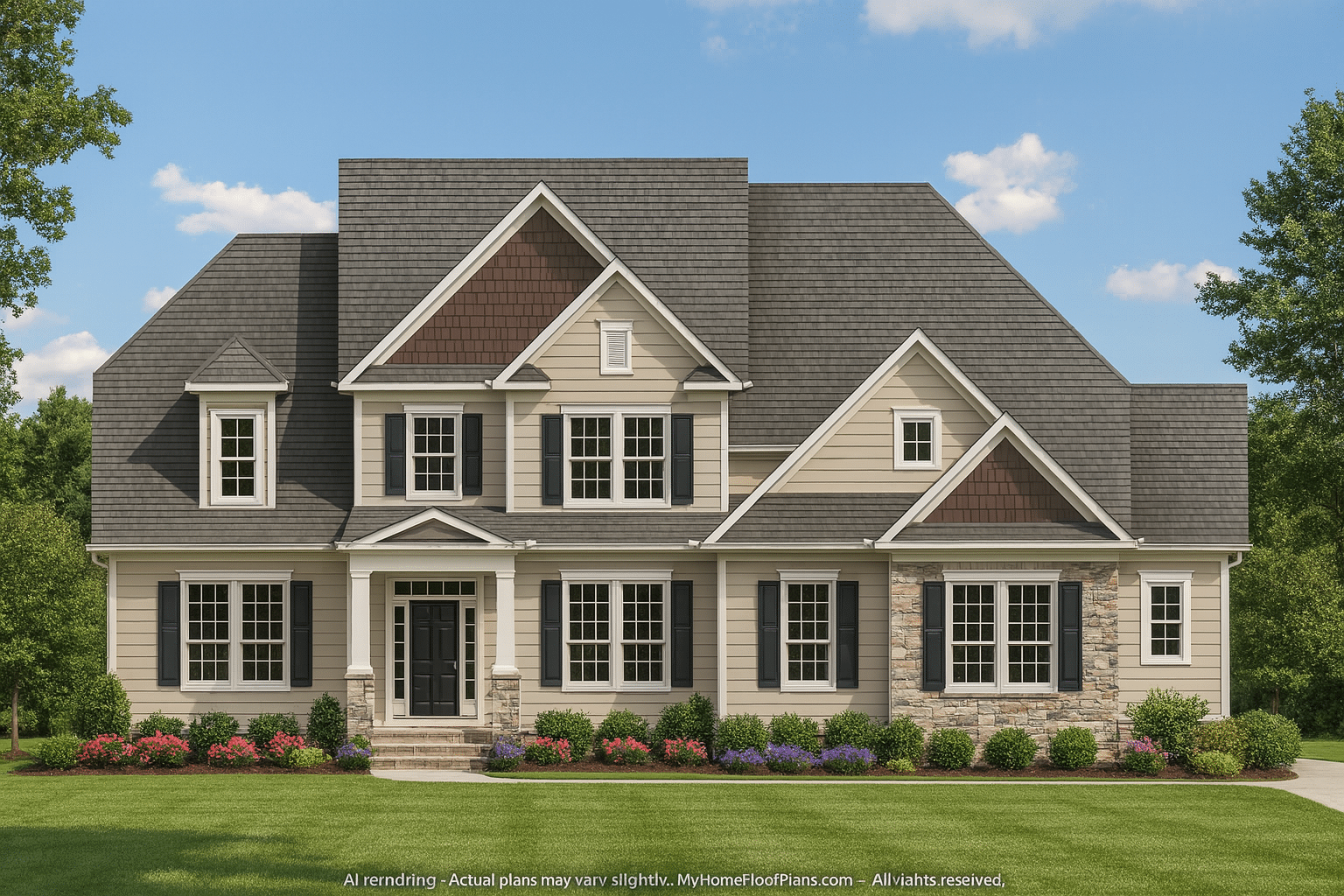 Modern 2-Story House Plan with 4 Bedrooms and Open Layout