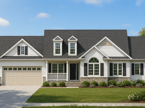 Modern 2-Story House Plan with Brick & Siding Exterior