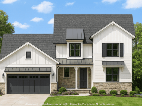 Modern 2-Story House Plan with CAD Blueprints and 4 Bedrooms