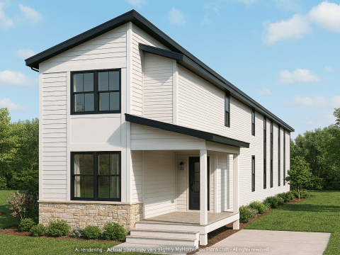 Modern 2-Story House Plan with Clean Lines & Open Floor Layout