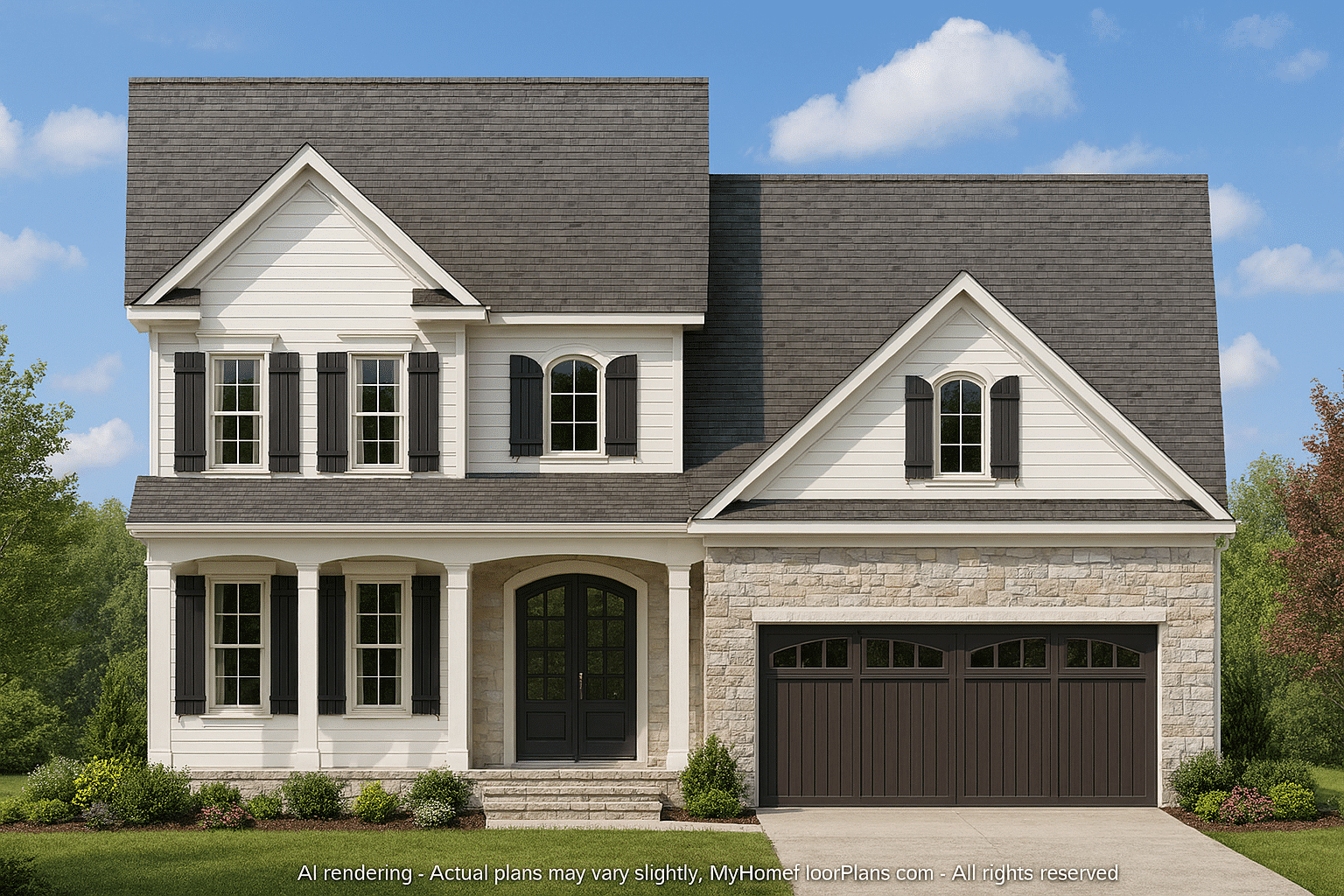 Modern 2-Story House Plan with Colonial Charm and CAD Blueprints