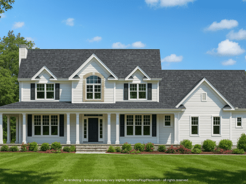 Modern 2-Story House Plan with Craftsman Charm and CAD Blueprints