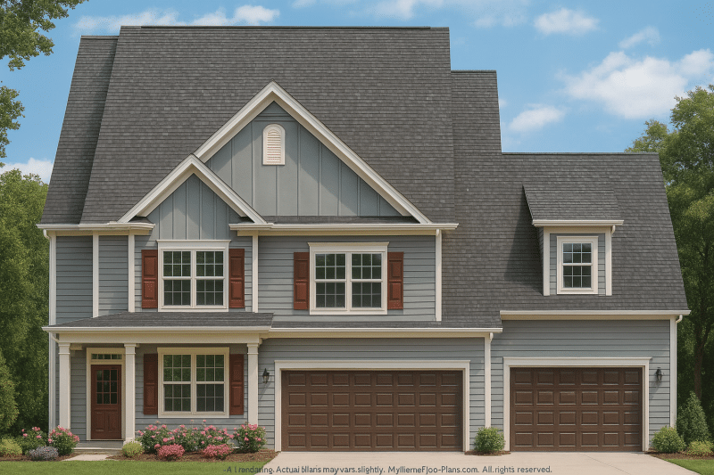 Modern 2-Story House Plan with Craftsman Charm and Open Layout