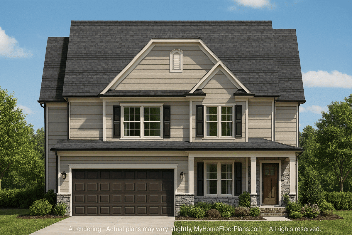 Modern 2-Story House Plan with Customizable CAD Designs