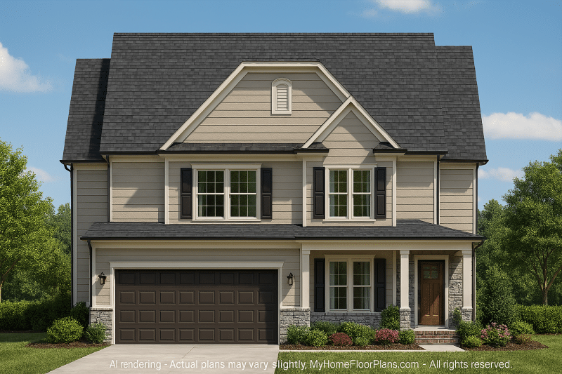 Modern 2-Story House Plan with Customizable CAD Designs