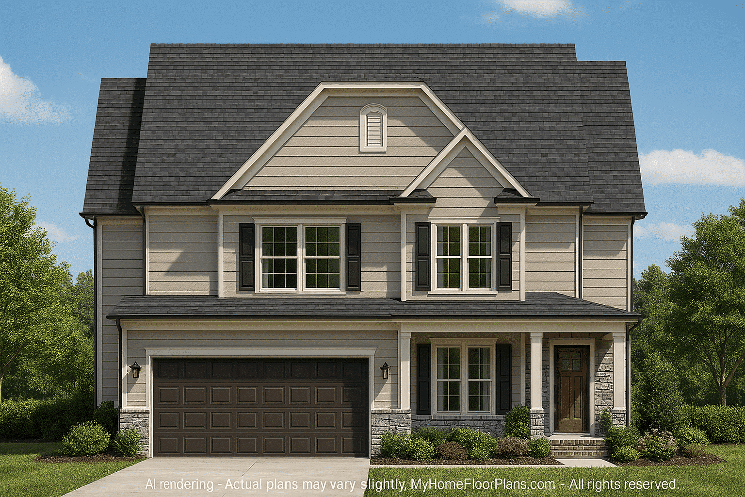 Modern 2-Story House Plan with Customizable CAD Designs