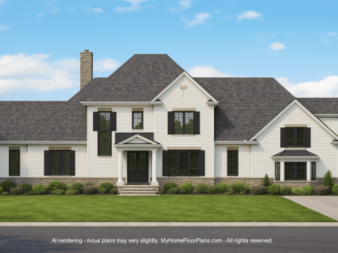 Modern 2-Story House Plan with Luxury CAD Blueprint Designs
