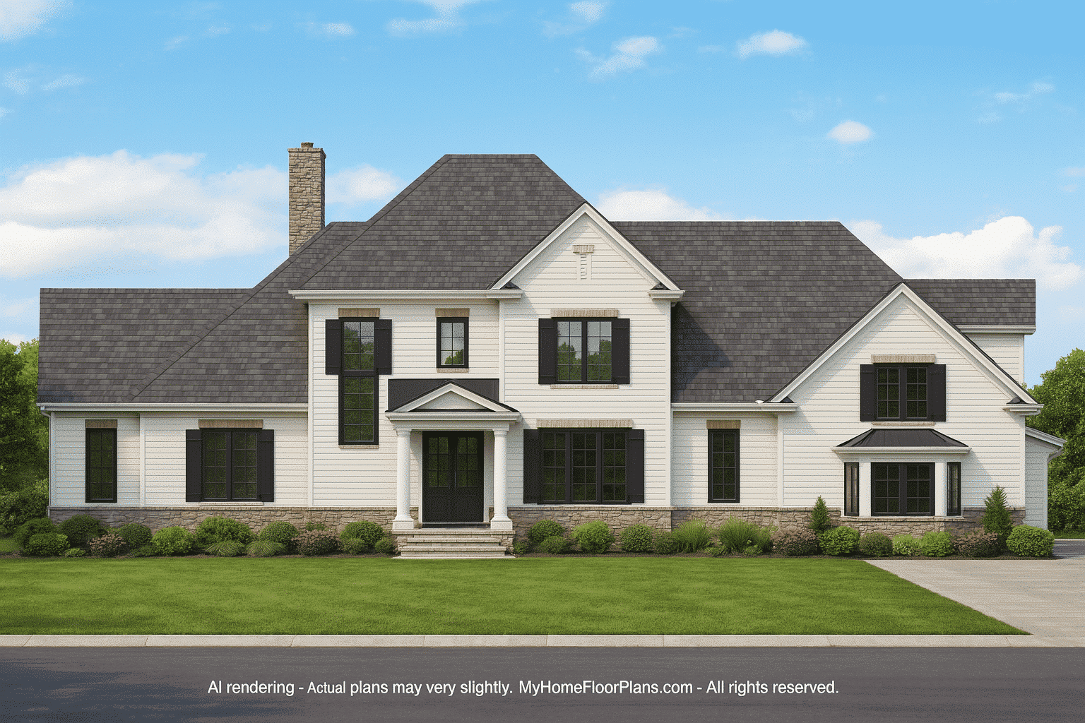 Modern 2-Story House Plan with Luxury CAD Blueprint Designs