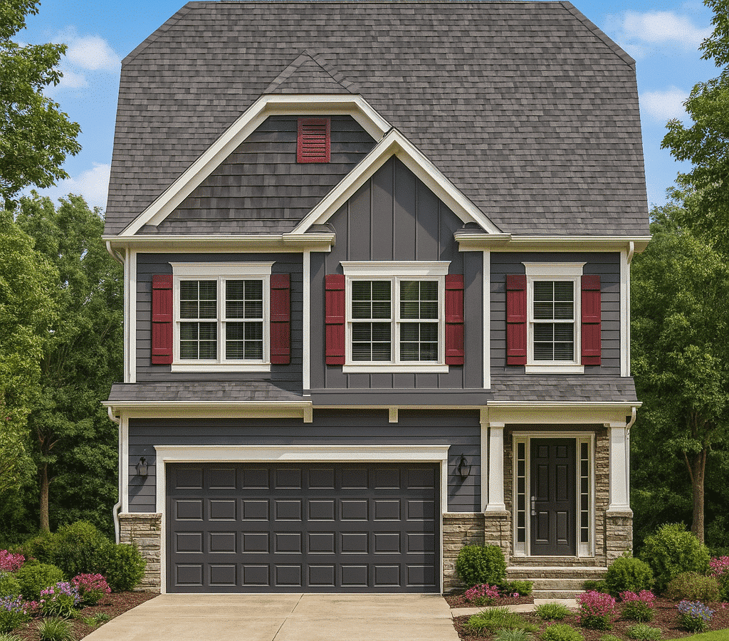 Modern 2-Story House Plan with Narrow Lot Design