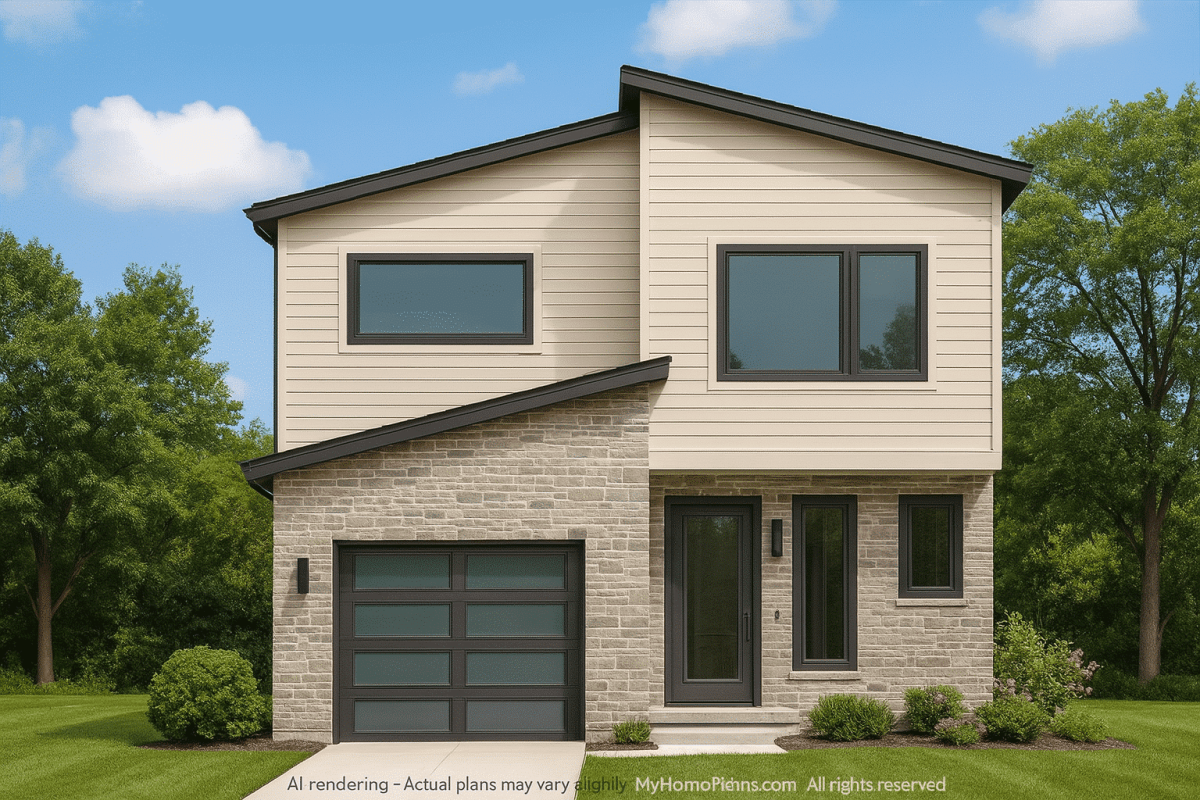 Modern 2-Story House Plan with Open-Concept Floor Plan