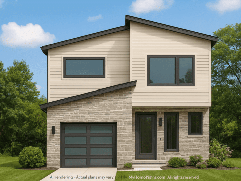 Modern 2-Story House Plan with Open-Concept Floor Plan