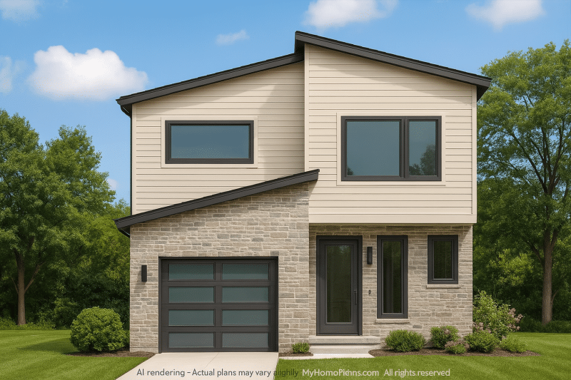 Modern 2-Story House Plan with Open-Concept Floor Plan