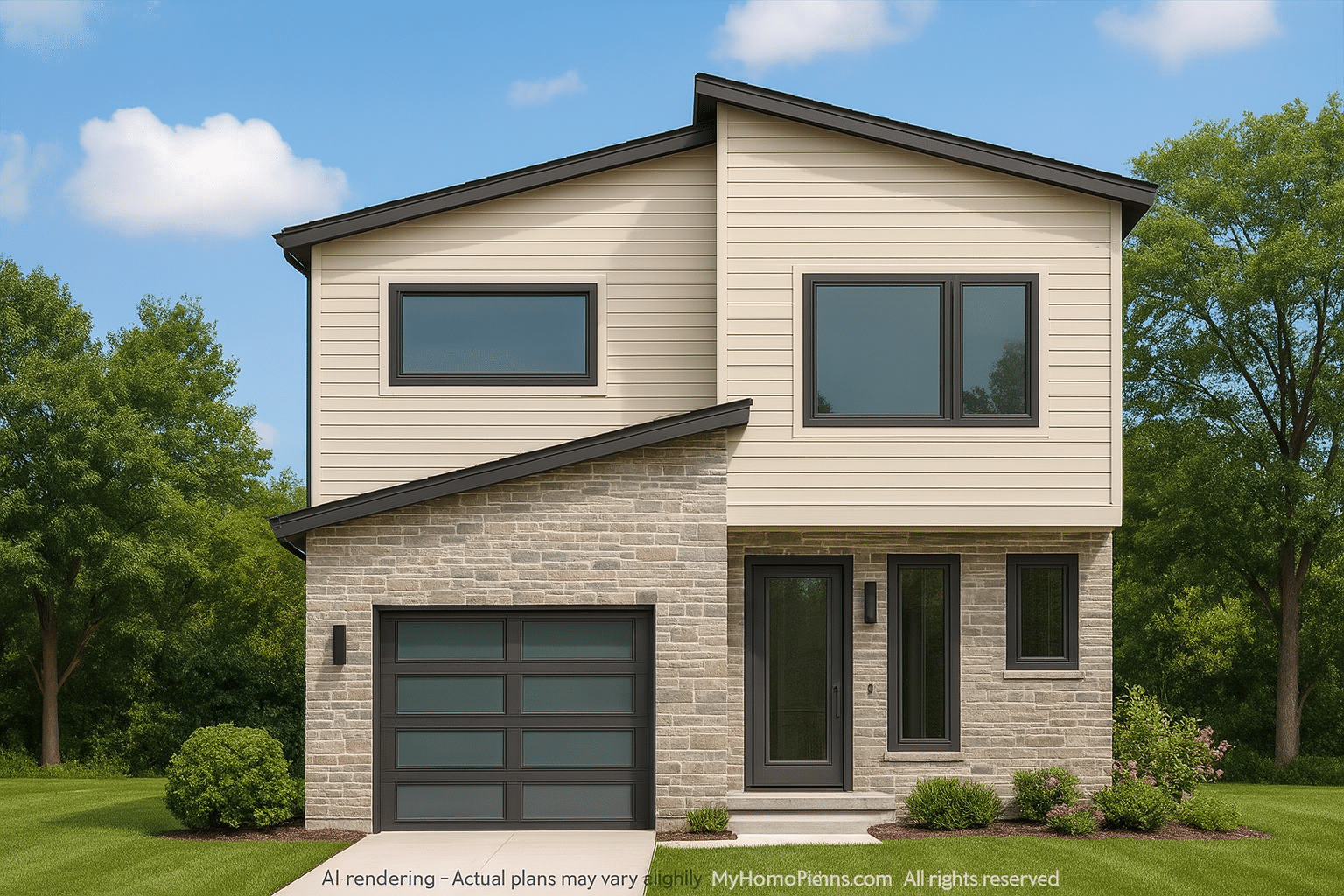 Modern 2-Story House Plan with Open-Concept Floor Plan