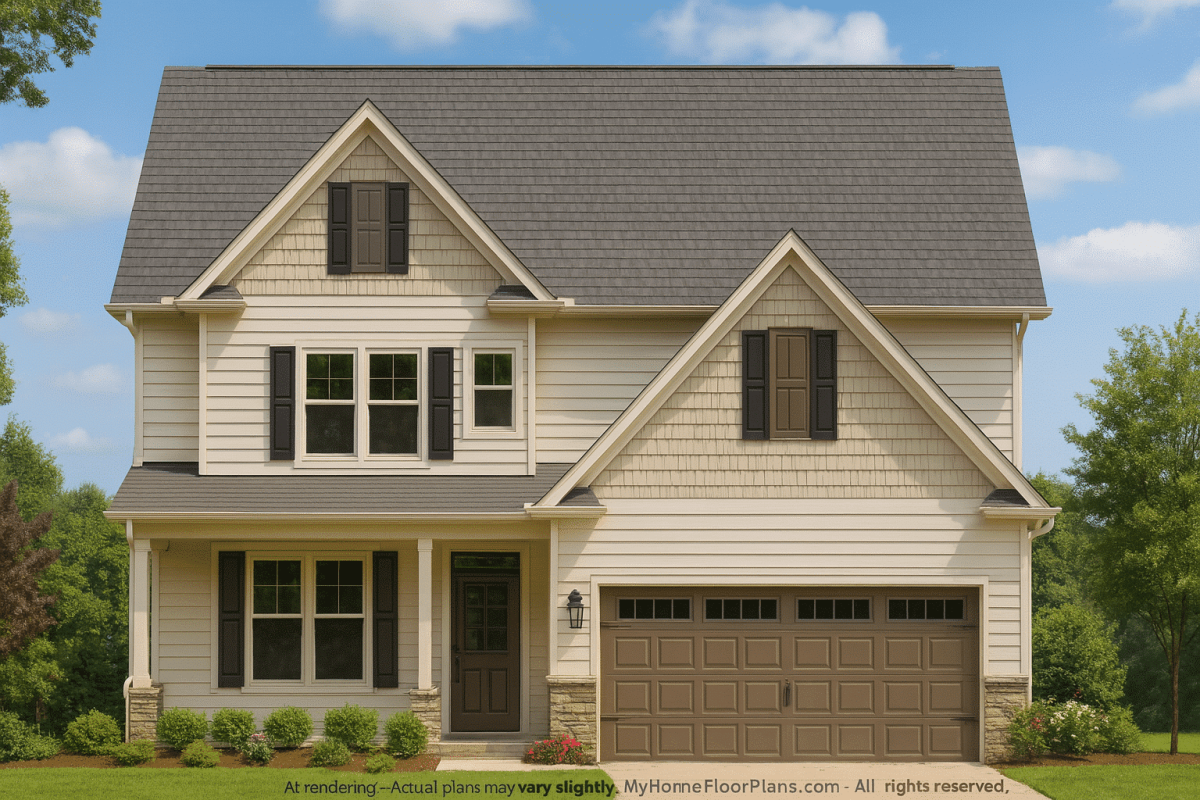 Modern 2.5-Story House Plan with CAD Files, 3 Bedrooms & Flexible Layout