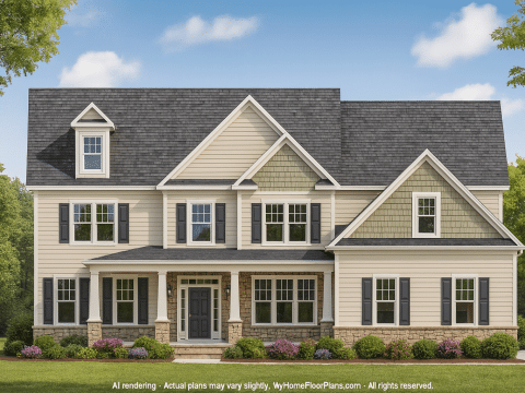 Modern 2.5-Story House Plan with Colonial Revival Design