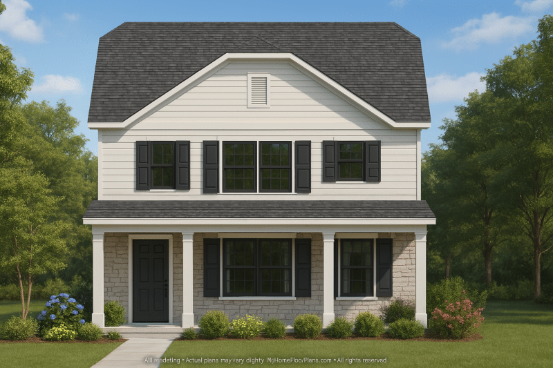 Modern 3-Bedroom Home Plan with Open Floor Plan & Attic