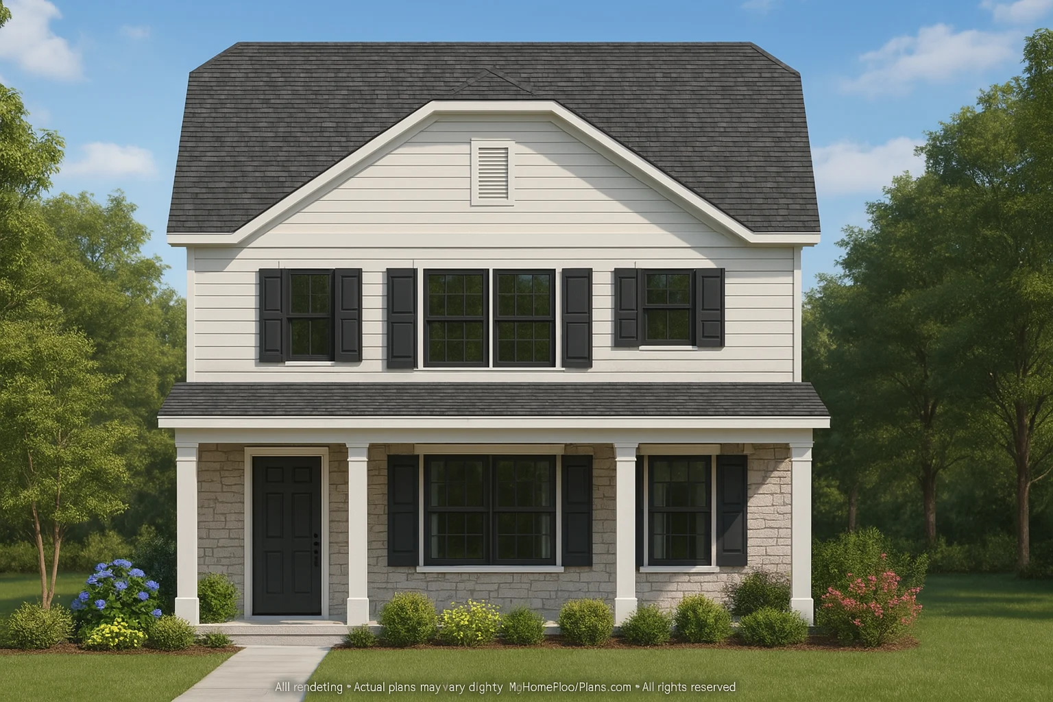 Modern 3-Bedroom Home Plan with Open Floor Plan & Attic