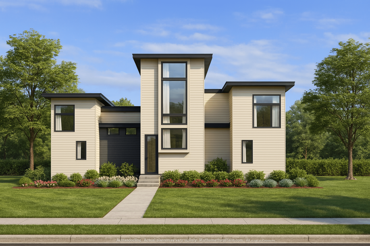 Modern 3-Story House Plan with Elevator and Contemporary Floor Design