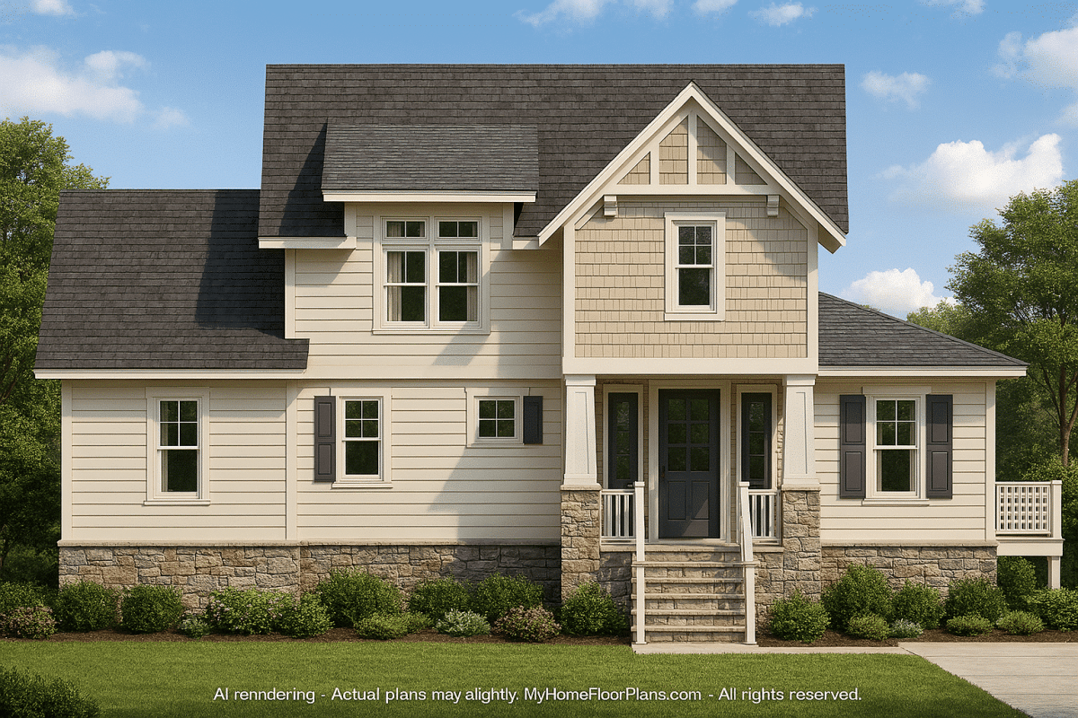 Modern Beach Bungalow Home Plan with Detached Golf Cart Garage