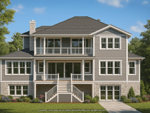 Modern Beach Home Plan with 3-Story Layout & Coastal Charm