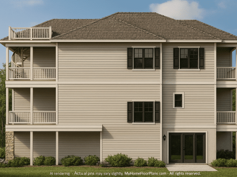 Modern Beach House Design with 3 Stories and Coastal CAD Floor Plans