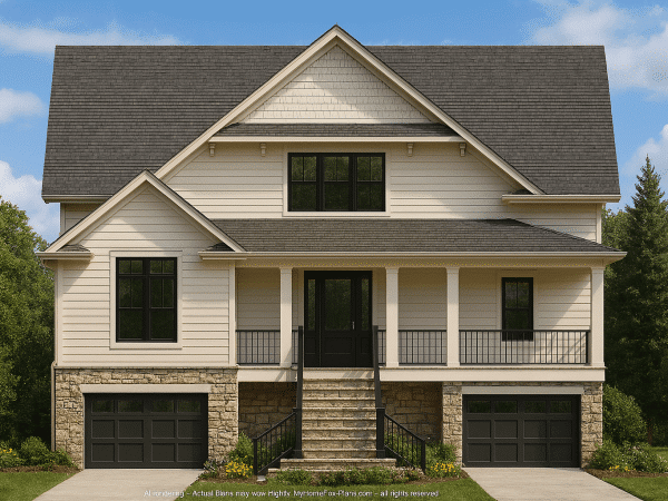 Modern Beach House Plan with 3 Stories and Elevator Access