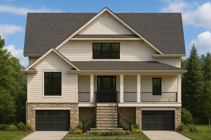 Modern Beach House Plan with 3 Stories and Elevator Access