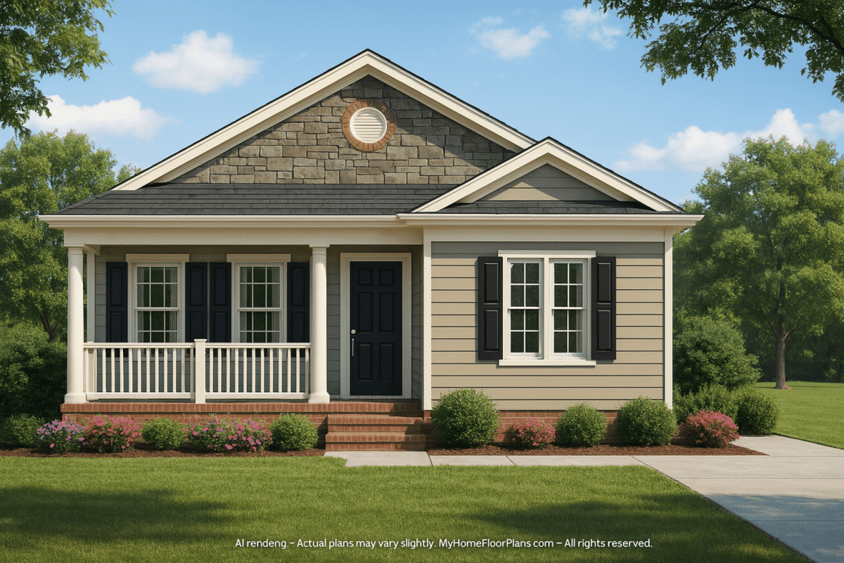 Modern Bungalow House Plan with 4 Bedrooms and Narrow Lot Design