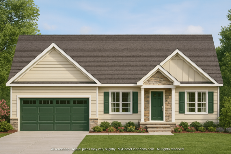 Modern CAD Home Design with Open Floor Plan and Garage