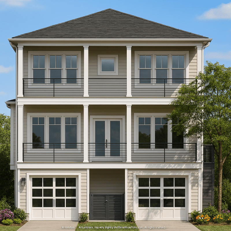 Modern Coastal Home Plan with 3 Floors and Luxurious Layout
