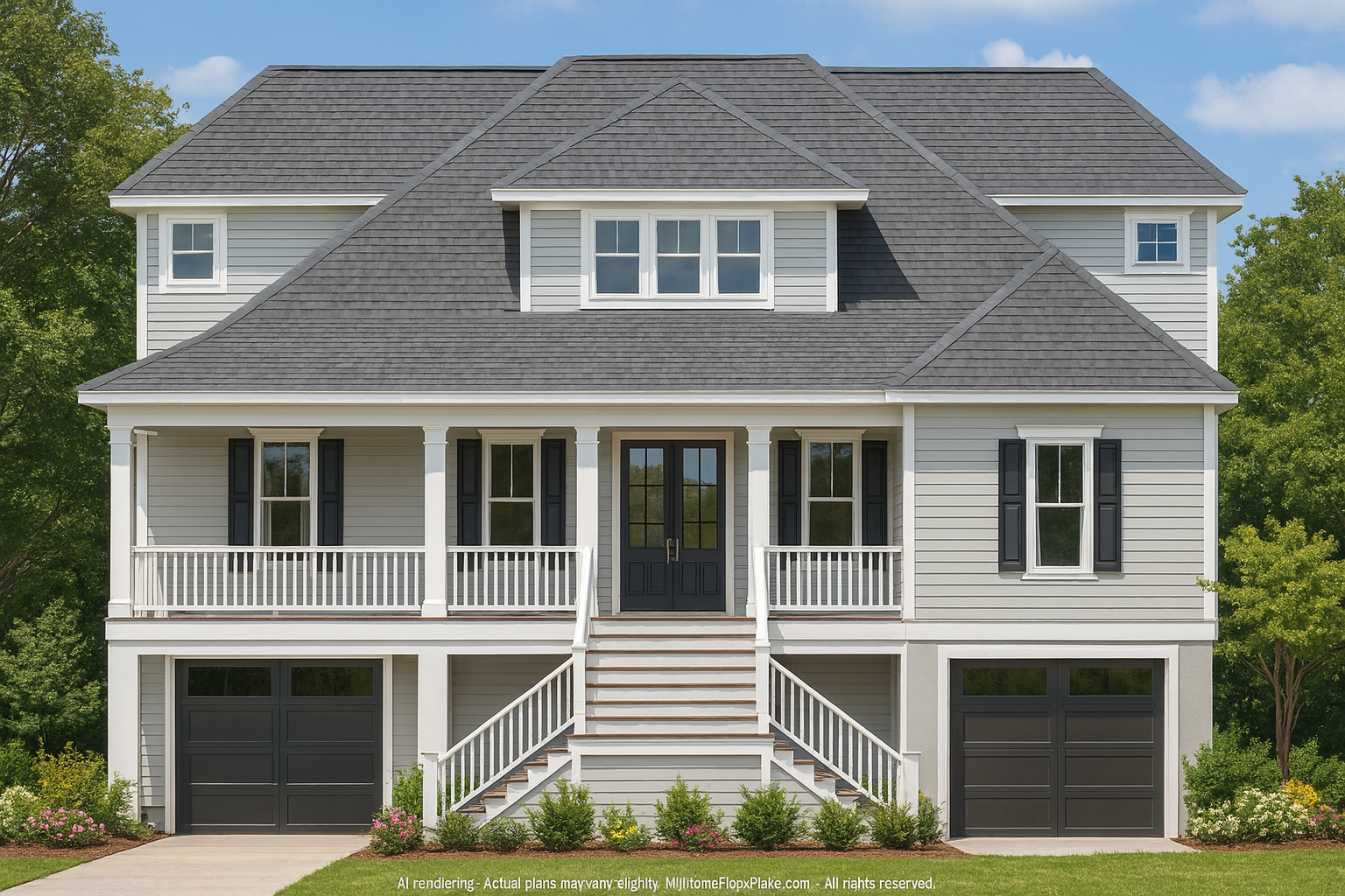 Modern Coastal Home Plan with CAD-Designed Architectural Floors