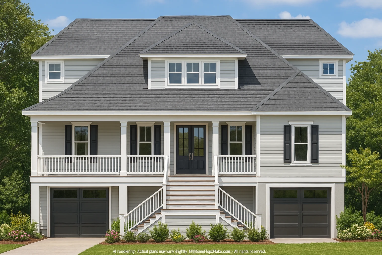 Modern Coastal Home Plan with CAD-Designed Architectural Floors
