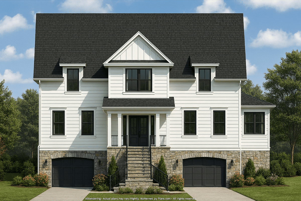 Modern Coastal House Plan with 2 Stories, 3 Bedrooms & Vaulted Ceilings
