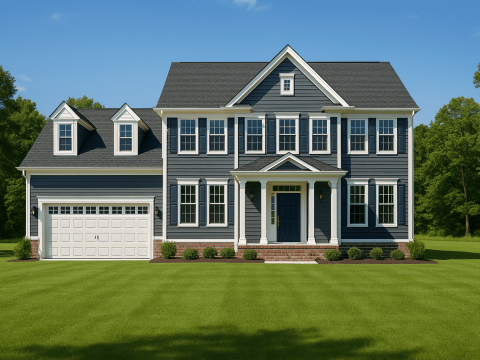 Modern Colonial Home Plan with CAD Designs & Blueprints