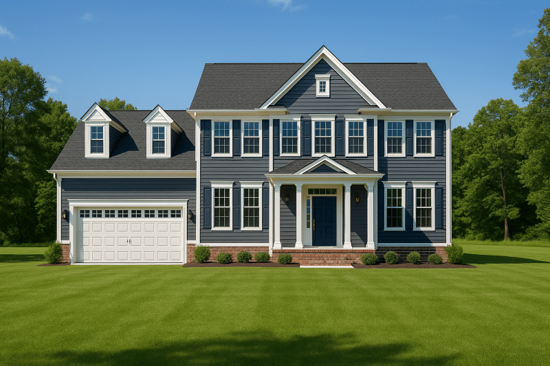 Modern Colonial Home Plan with CAD Designs & Blueprints