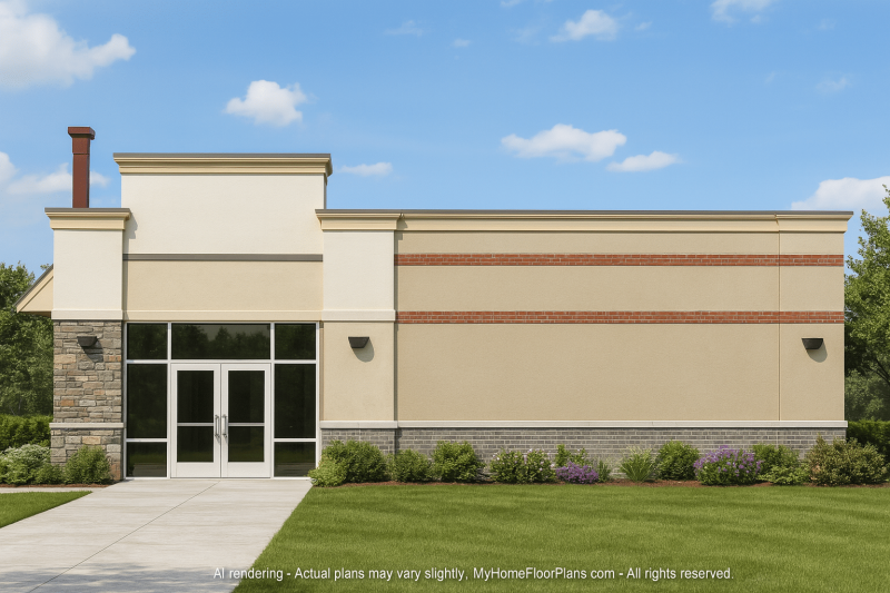 Modern Commercial Building Blueprint with CAD Designs